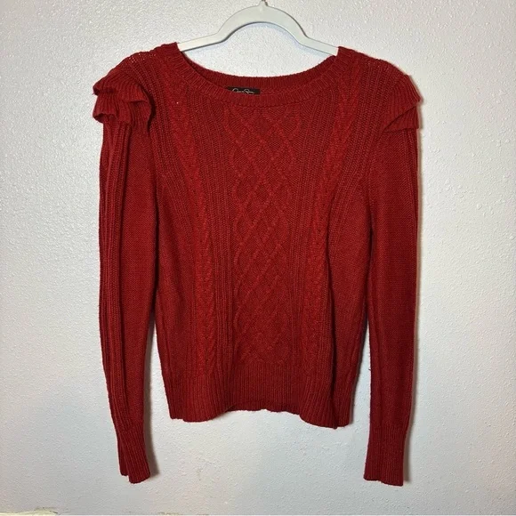 Jessica Simpson Red Cable Knit Sweater - Picture 1 of 4